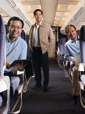 Colleagues on Airplane